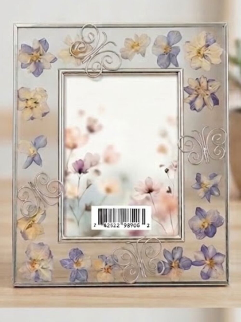 Vintage Style Pressed Flower Photo Frame for 3.5 x 5" photo